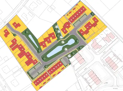 Situatietekening woningbouwplan Koningsweide fase 2A en 2B in Koningslust